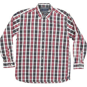 Tommy Hilfiger Men's L Button Shirt Long Sleeve Plaid Multicolor Pocket Classic
